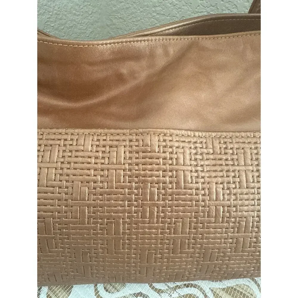 Marnie Bug Bag Golden Bronze Textured Leather Shoulder Bag with Gold Hardware